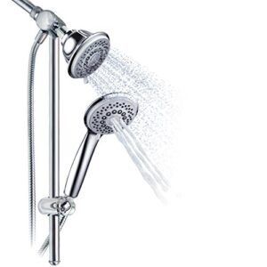 hotelspa instant-mount drill-free height/angle adjustable 30-setting spiralflo 3-way shower head/handheld showerhead slide bar combo