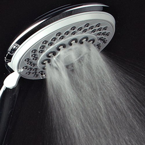 HotelSpa Instant-Mount Drill-Free Height/Angle Adjustable 30-Setting SpiralFlo 3-Way Shower Head/Handheld Showerhead Slide Bar Combo