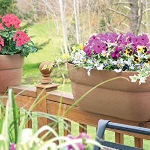 Bloomers Railing Planter with Drainage Holes – 24" Weatherproof Resin Planter – White