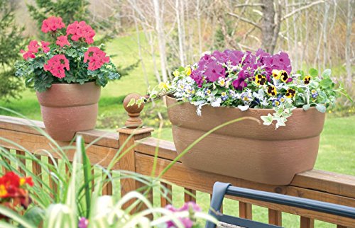 Bloomers Railing Planter with Drainage Holes – 24" Weatherproof Resin Planter – White