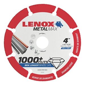 lenox tools metalmax cut off wheel, diamond edge, 4-inch x 5/8-inch (1972920)