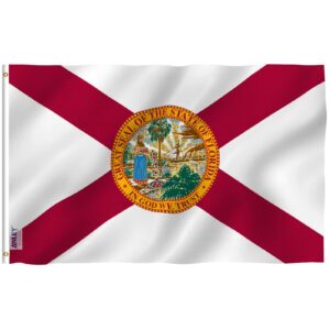 Anley Fly Breeze 3x5 Foot Florida State Polyester Flag - Vivid Color and Fade Proof - Canvas Header and Double Stitched - FL State Flags with Brass Grommets 3 X 5 Ft