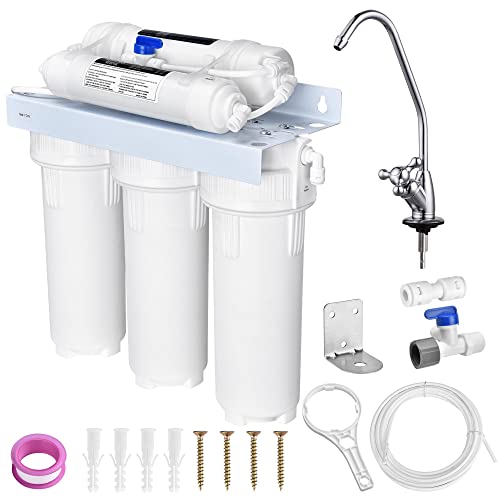 Yescom Water Filter System Ultra-Filtration 5-Stage Under Sink UF Water Purification with Faucet Home Kitchen Hollow Fiber Purifier Kit