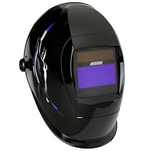 jackson safety lightweight smartiger variable auto darkening filter welding helmet with balder technology, torch dancer, black, universal size, 46139