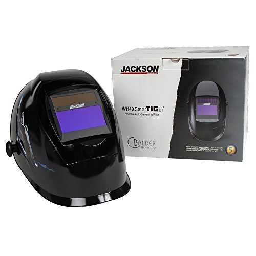 Jackson Safety Lightweight SmarTIGer Variable Auto Darkening Filter Welding Helmet with Balder Technology, Torch Dancer, Black, Universal Size, 46139