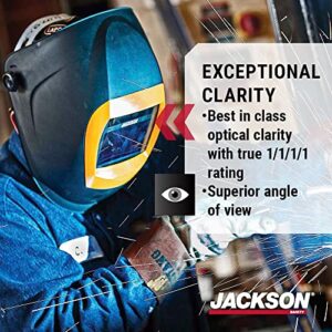 Jackson Safety BH3 Auto Darkening Filter Welding Helmet with Balder Tech - Black Welding Hood - Universal Size - 46157