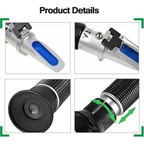 Salinity Refractometer 0~28% Scale Range, Measuring Sodium Chloride Content in Brine, Seawater and Industry. Salinometer for Food with Automatic Temperature Compensation (ATC)
