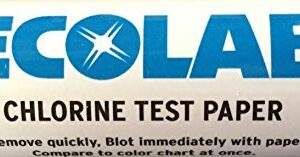 EcoLab Chlorine Measuring Paper Test Strips (Vial of 100 Strips)