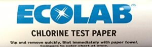 ecolab chlorine measuring paper test strips (vial of 100 strips)