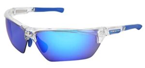 mcr safety dm1328bz blue diamond polarized dominator dm3 safety glasses with clear frame