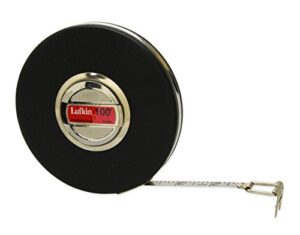 crescent lufkin 3/8" x 100' leader chrome clad tape measure - hc256n , black