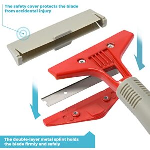 Ehdis Razor Blade Scraper 4 Inch Scraper Tools for Glass with 10PCS Replace Blades (Red)