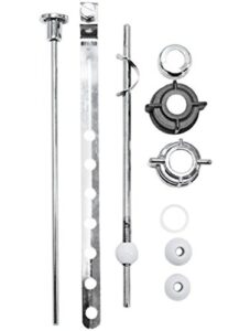 pf waterworks pf0909 pop-up drain repair kit - threaded adjustable center pivot/ball rod with 3 nuts, gasket, 3 sizes of balls with pull rod/linkage, chrome