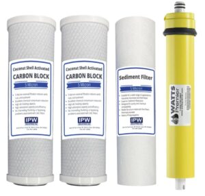 watts replacement water filters for wp-4v reverse osmosis system w/ 50 gpd membrane 560018