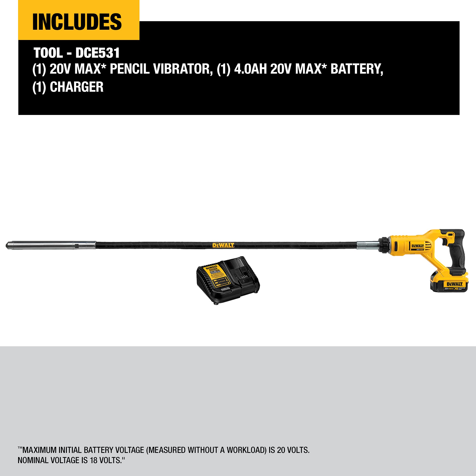 DEWALT 20V MAX* Concrete Vibrator, Pencil (DCE531M1)