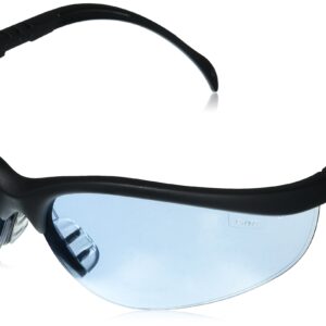 Crews Glasses 135-KD113 Klondike Safety Glass with Black Frame, Light Blue Lens