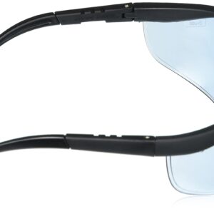 Crews Glasses 135-KD113 Klondike Safety Glass with Black Frame, Light Blue Lens