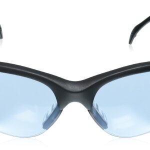 Crews Glasses 135-KD113 Klondike Safety Glass with Black Frame, Light Blue Lens