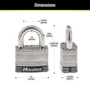 Master Lock 5SST Stainless Steel Outdoor Padlock with Key, 2 Pack Keyed-Alike