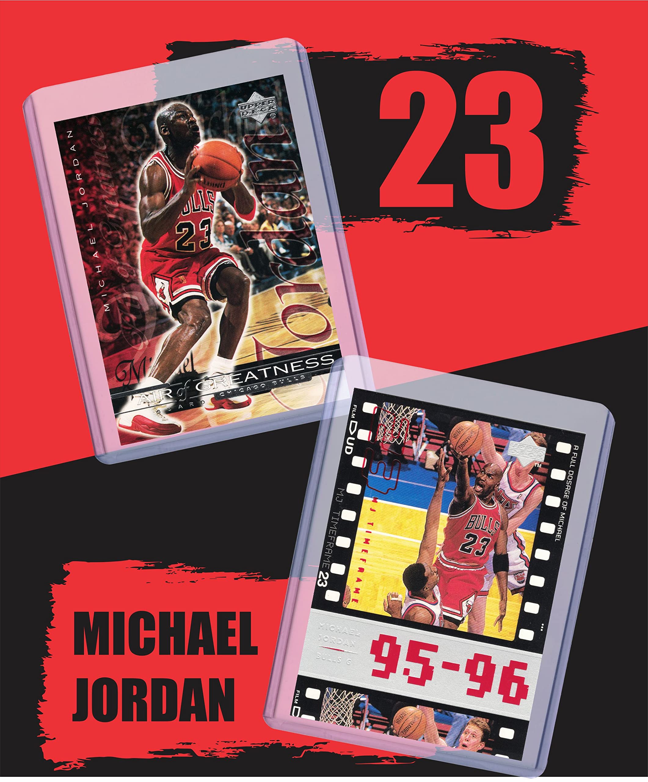 Michael Jordan MJ (5) Assorted Basketball Cards Bundle - Chicago Bulls Trading Cards - MVP # 23