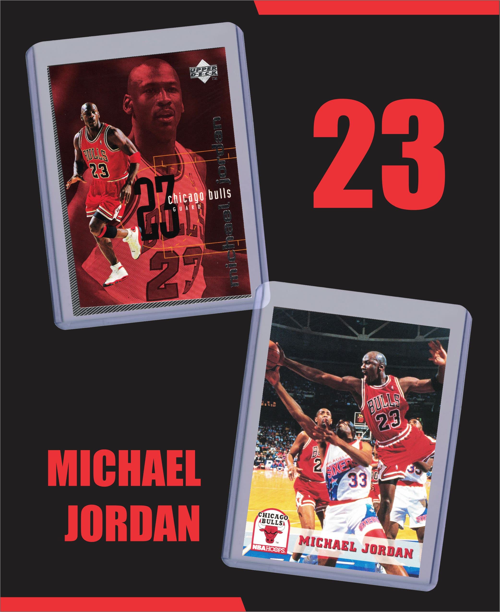 Michael Jordan MJ (5) Assorted Basketball Cards Bundle - Chicago Bulls Trading Cards - MVP # 23