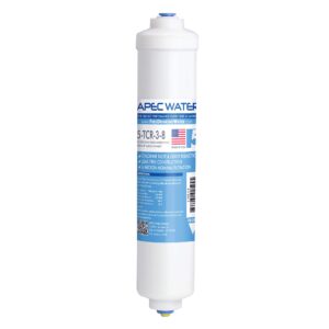 apec water systems 5-tcr-3-8 apec ultimate series us made 10" inline carbon filter with quick connector (3/8"), white