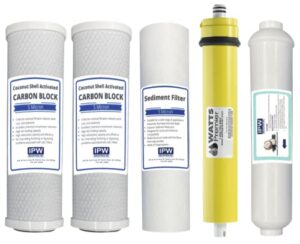 watts replacement water filters for wp5-50 reverse osmosis system w/ 50 gpd membrane 560018
