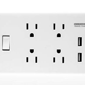 GR-8 Power Compact & Slim Travel Charging Station - International Power Adapter - Surge Protector - Power Strip with 4 Intelligent USB - Free Bonus Included