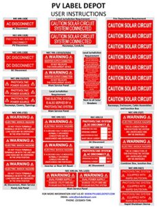40 premium uv resistant solar pv safety warning photovoltaic system labels with rapid shutdown