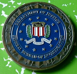 fbi federal bureau of investigation st michael colorized challenge art coin