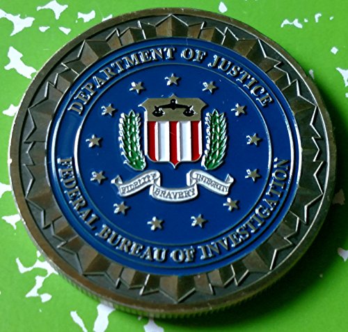 FBI Federal Bureau of Investigation St Michael Colorized Challenge Art Coin