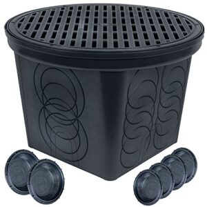 stormdrain fsd-3017-20bkit-6 20-in. large round catch basin with black grate kit
