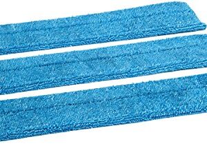 Zflow Ventures 18" Microfiber Wet and Dry Mop Pads 3-Pack - Premium Commercial Grade Washable Pads (18", Blue)