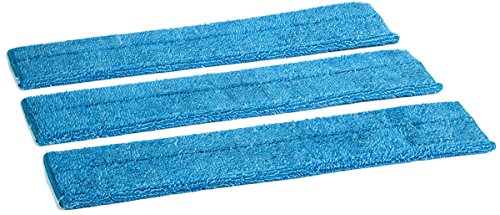 Zflow Ventures 18" Microfiber Wet and Dry Mop Pads 3-Pack - Premium Commercial Grade Washable Pads (18", Blue)