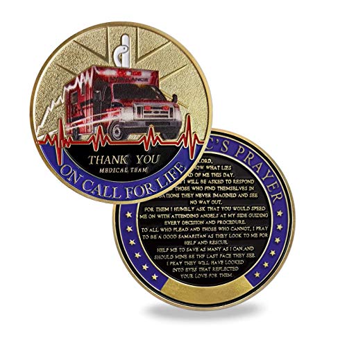 Emergency Medical Services Medic Challenge Coin EMT EMS Paramedic's Prayer Commemorative Coins