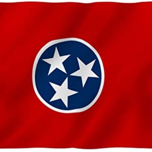 ANLEY Fly Breeze 3x5 Foot Tennessee State Polyester Flag - Vivid Color and Fade Proof - Canvas Header and Double Stitched - Tennessee TN Flags with Brass Grommets 3 X 5 Ft