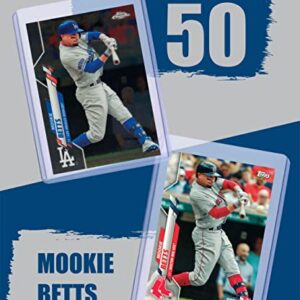 Mookie Betts (6) Assorted Baseball Cards Bundle - Boston Red Sox, Los Angeles Dodgers Trading Cards