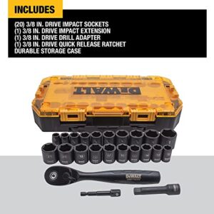 DEWALT Impact Socket Set, 23 Piece Set, 3/8" Drive Metric/SAE (DWMT74738)