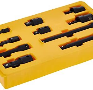 DEWALT Socket Set, Metric, 10-Piece, 3/8" and 1/2" Drive, with Impact Extensions (DWMT74741)