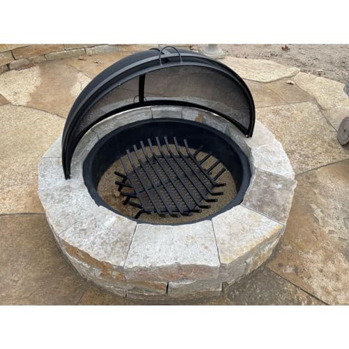 Masterflame 48" Welded Hybrid Steel Pivot Round Fire Pit Safety Screen