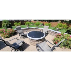 Masterflame 30" Dia Round Galvanized Steel Plated Fire Pit Cover/Snuffer Lid