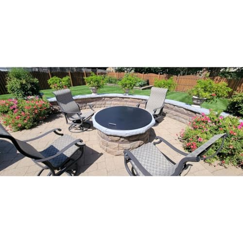 Masterflame 30" Dia Round Galvanized Steel Plated Fire Pit Cover/Snuffer Lid