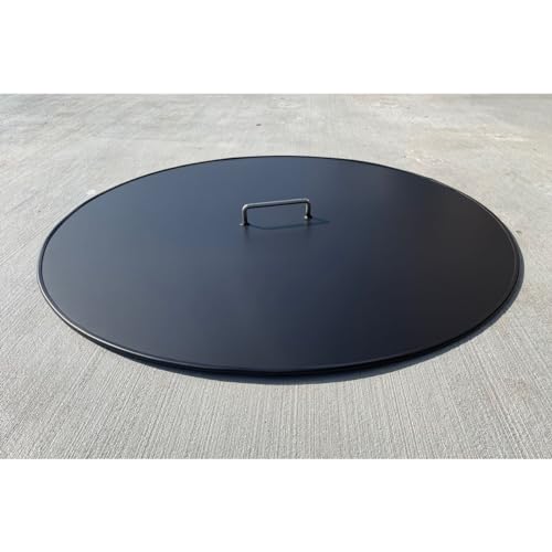 Masterflame 30" Dia Round Galvanized Steel Plated Fire Pit Cover/Snuffer Lid