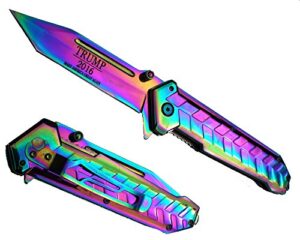 9" rainbow heavy duty blade lgbt for trump 2016 commemorative limited edition pocket knife it's amazing!