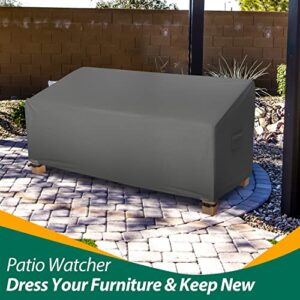 Patio Watcher 2 Seater Patio Loveseat Cover,Durable and Waterproof Outdoor Sofa Cover,Lawn Patio Furniture Covers with Secure Buckle Straps-Grey-58 L x 32.5" D x 31" H