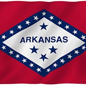 ANLEY Fly Breeze 3x5 Foot Arkansas State Polyester Flag - Vivid Color and Fade Proof - Canvas Header and Double Stitched - Arkansas AR State Flags with Brass Grommets 3 X 5 Ft