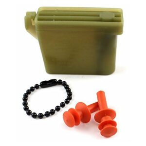 vanguard military ear plugs with chain and case (orange, medium)