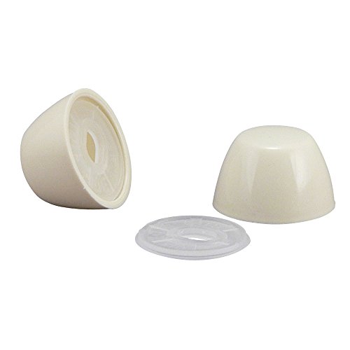 Plumb Pak PP23531 Universal Round Toilet Push-On Bolt Caps, Almond