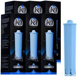 k&j jura capresso clearyl blue compatible water filters - replaces jura blue filters (6-pack)