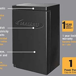 Malibu 45 Watt Power Pack with Sensor and Weather Shield for Low Voltage Landscape Lighting and Spotlight Outdoor Transformer 120V Input 12V Output 8100-9045-01